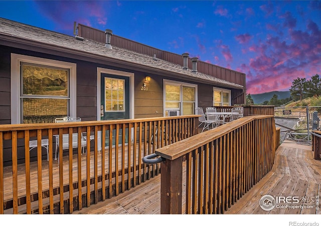 view of deck at dusk