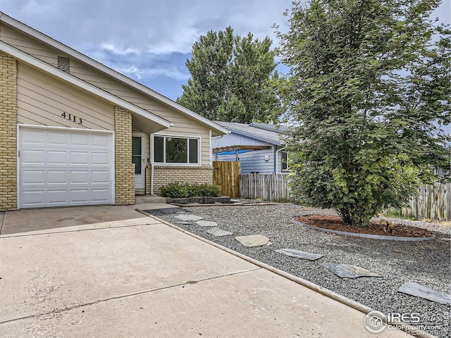 exterior space featuring a garage