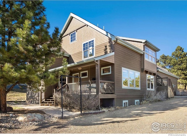 view of front of house featuring covered porch