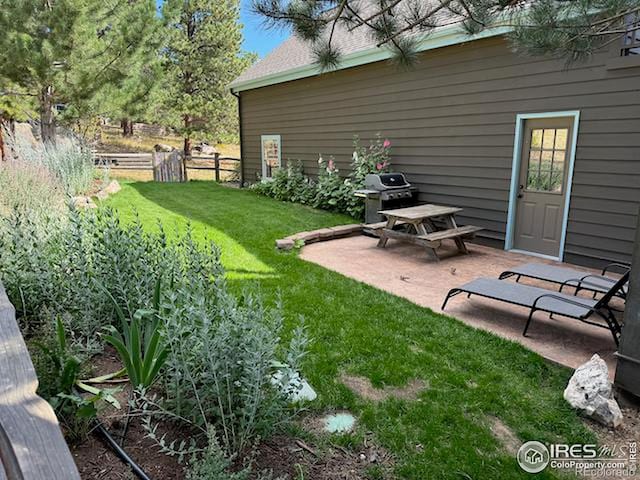 view of yard featuring a patio