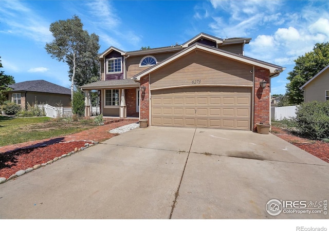 front of property featuring a garage