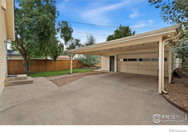 view of garage