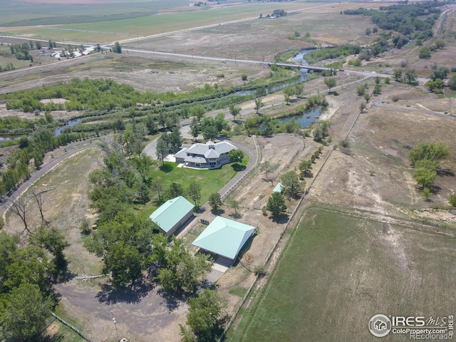 aerial view with a rural view