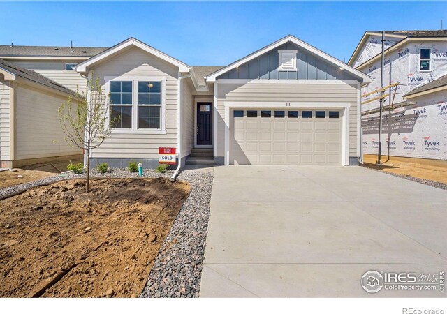 view of front of house with a garage