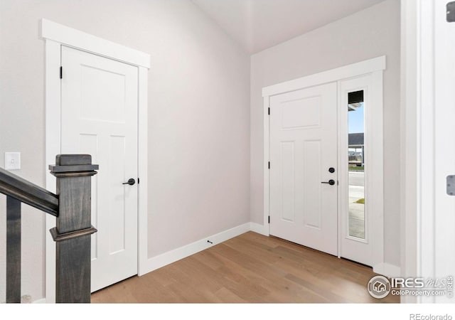 entryway with light wood-type flooring