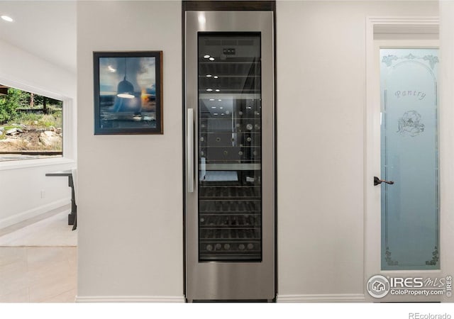 utility room with beverage cooler