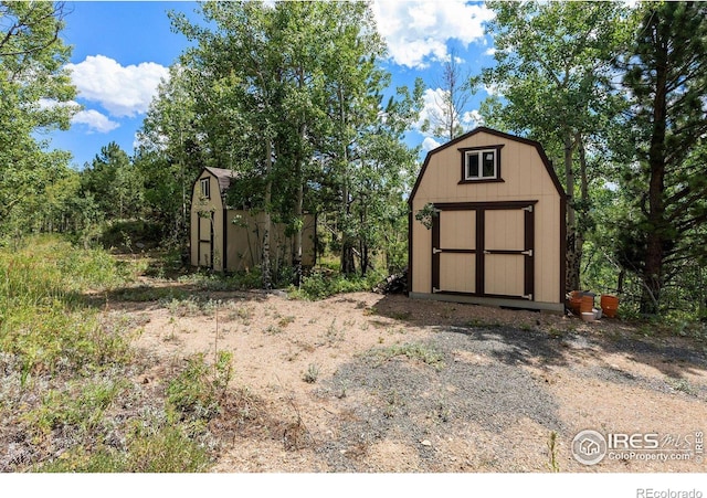 view of shed