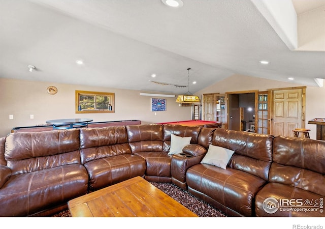 living room with billiards