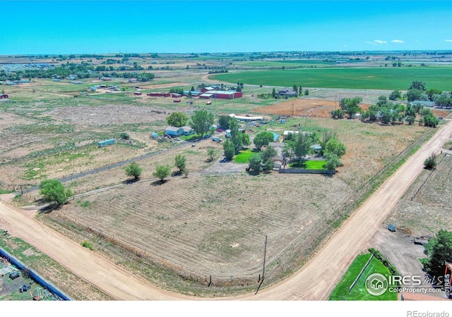 drone / aerial view with a rural view