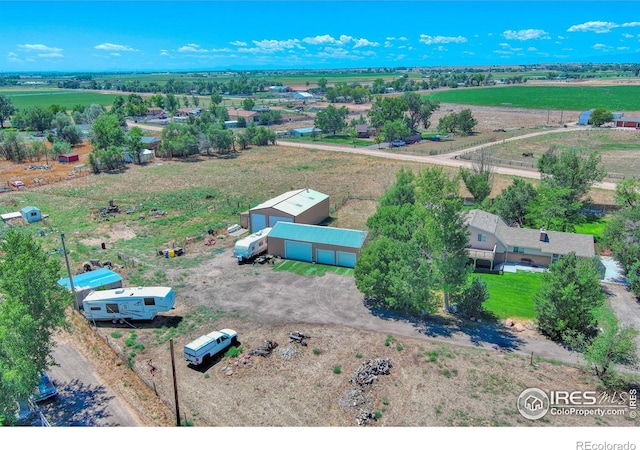 drone / aerial view with a rural view