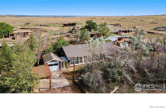 drone / aerial view featuring a rural view