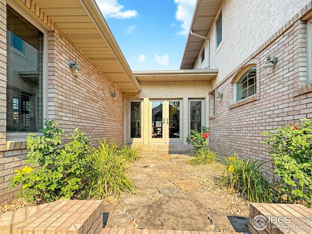 exterior space featuring french doors