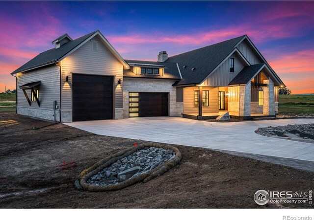 view of modern farmhouse