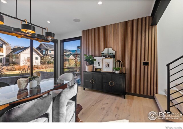 dining room featuring light wood-type flooring