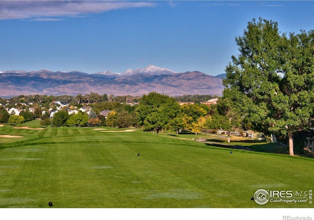 mountain view featuring golf course view