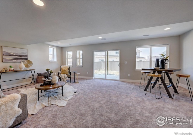 view of carpeted living room