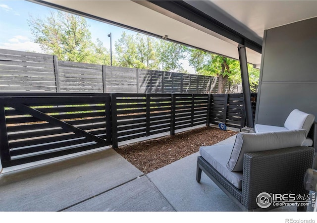 view of patio with a fenced backyard