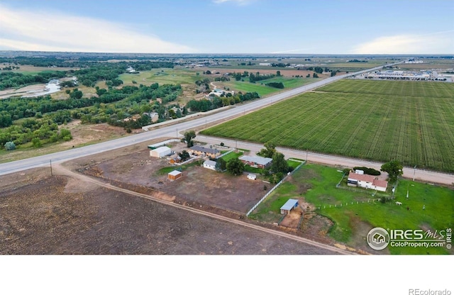 bird's eye view featuring a rural view