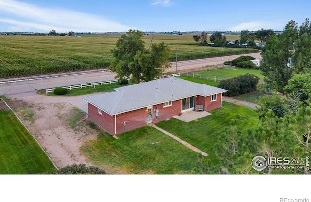 aerial view with a rural view