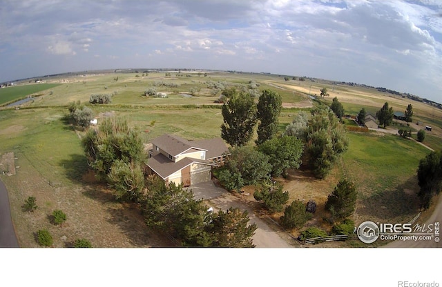 aerial view with a rural view