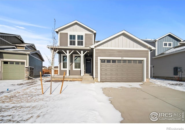 craftsman-style home with a garage