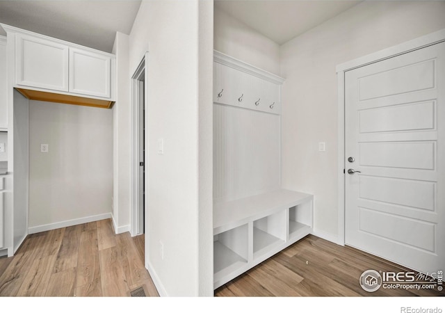 mudroom featuring light hardwood / wood-style floors