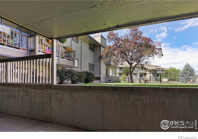 balcony with a residential view