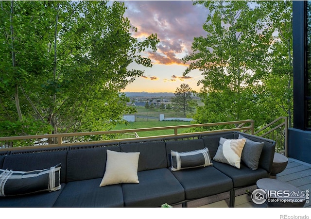 view of deck at dusk