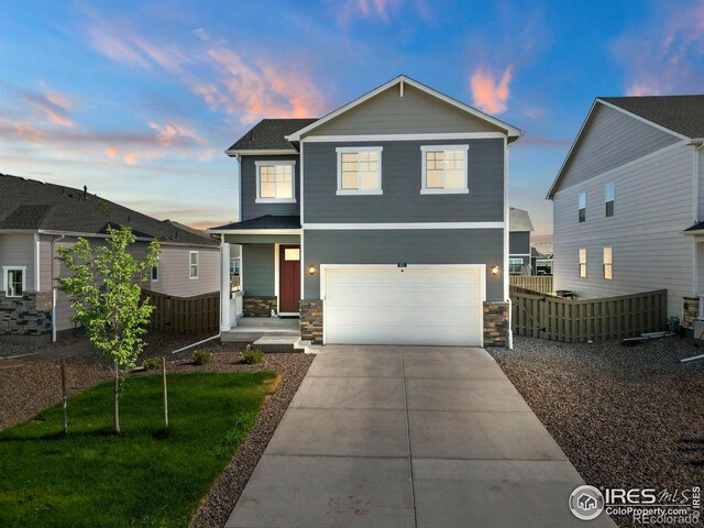 front of property featuring a garage