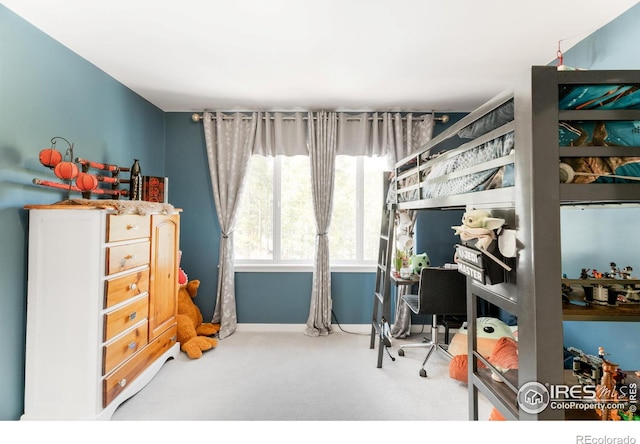 bedroom featuring carpet