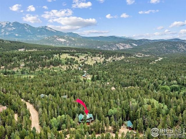 287 S Skinner Rd, Allenspark, CO 80510 - drone / aerial view of a heavily wooded area and mountains
