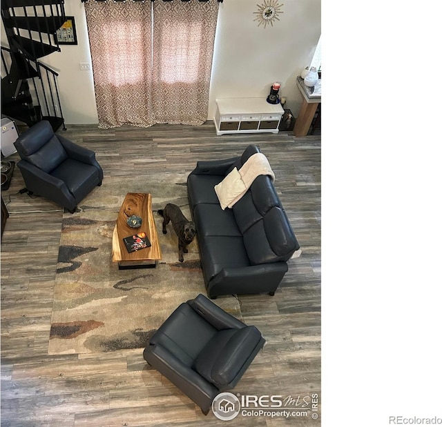 living area featuring wood finished floors