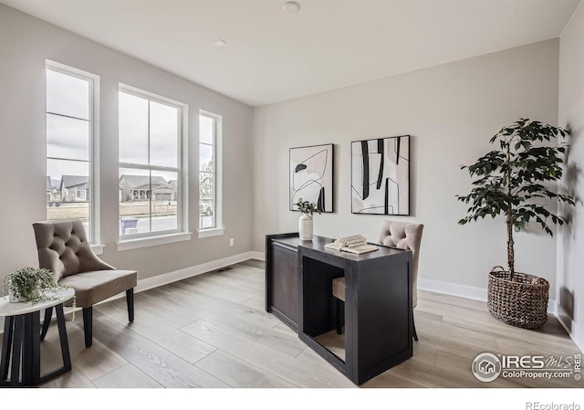 3140 Newfound Lake Rd, Berthoud, CO 80513 - office area with baseboards and light wood-type flooring