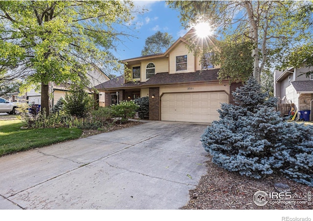 view of property with a garage