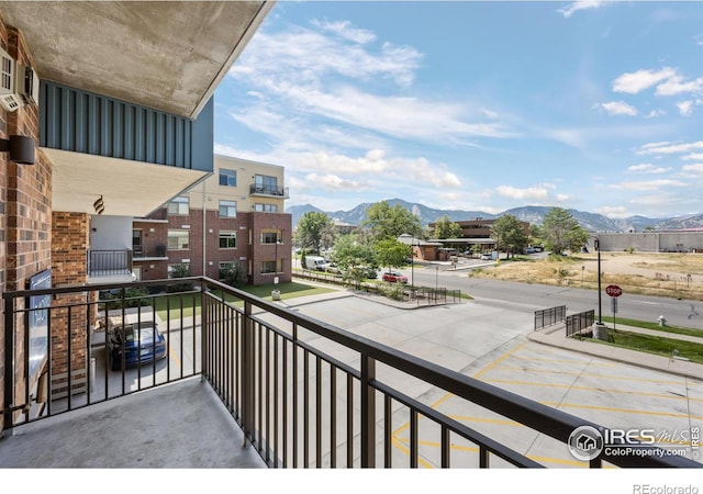 balcony with a mountain view