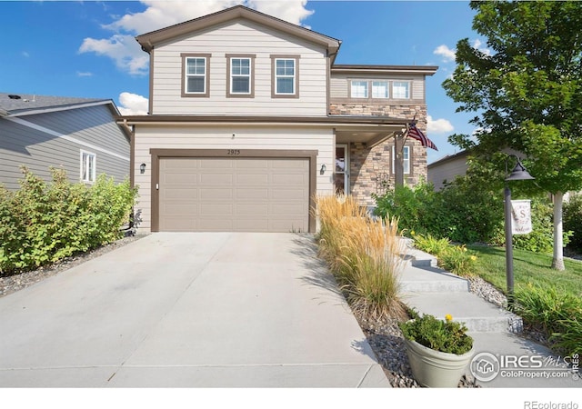 view of front of house featuring a garage