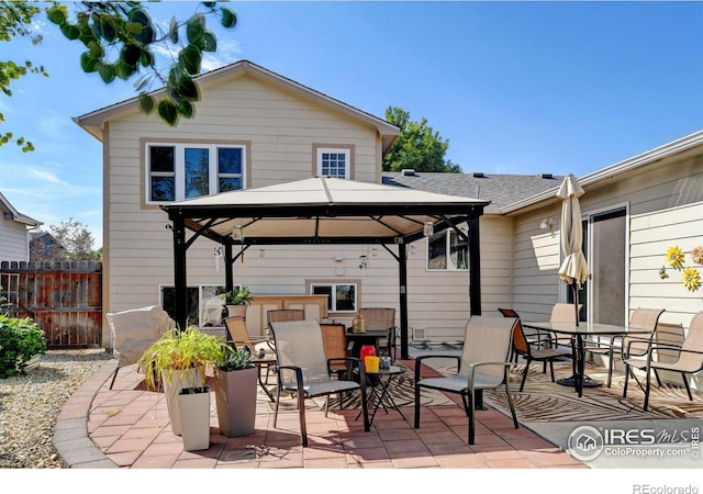 exterior space with a patio and a gazebo