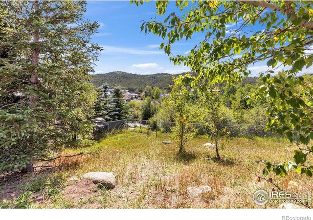 view of mountain feature featuring a view of trees