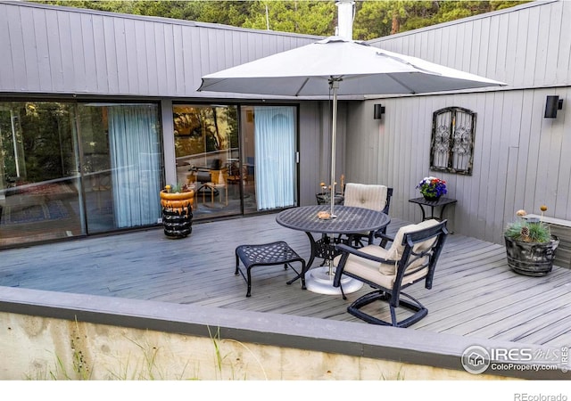 271 Anemone Dr, Boulder, CO 80302 - wooden deck with outdoor dining space