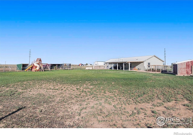 view of yard with fence