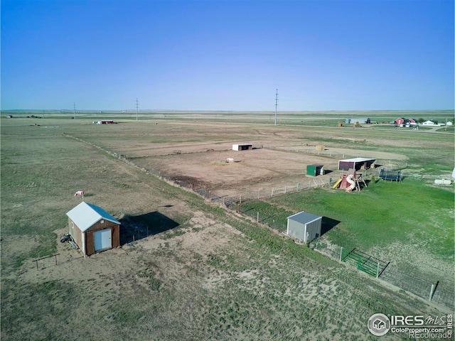 bird's eye view featuring a rural view