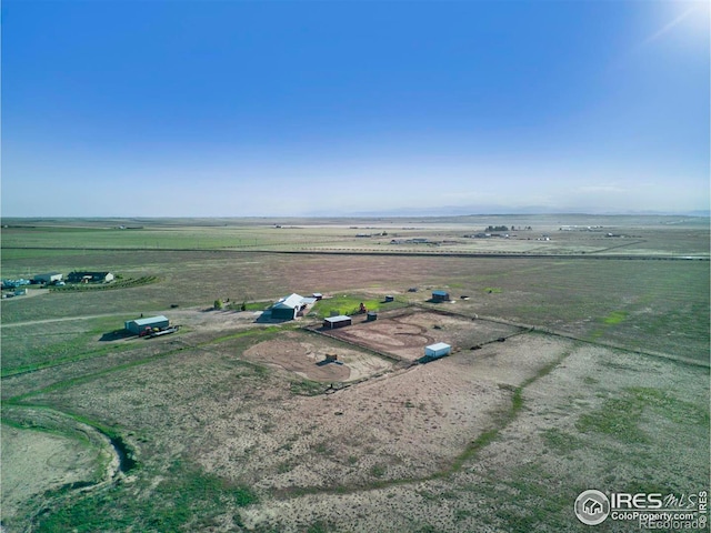 drone / aerial view with a rural view