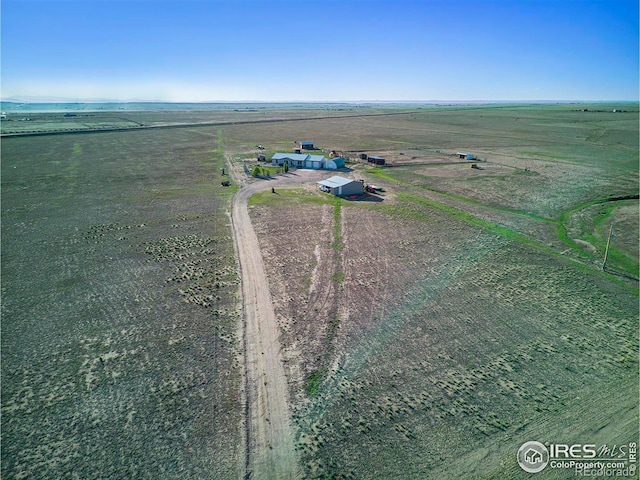 aerial view with a rural view