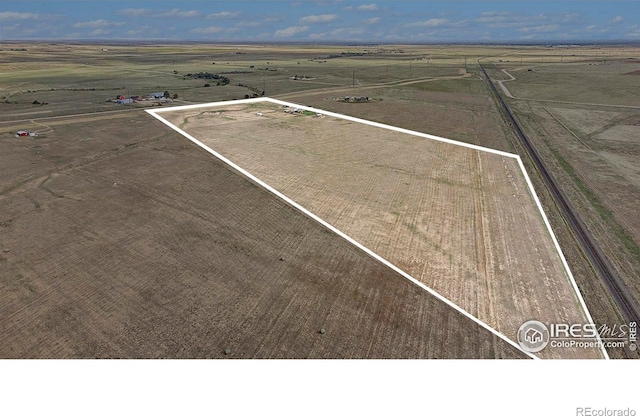 aerial view with a rural view