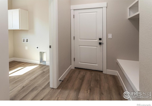 mudroom featuring hardwood / wood-style flooring