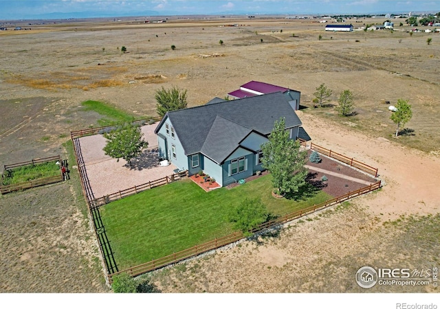 bird's eye view with a rural view