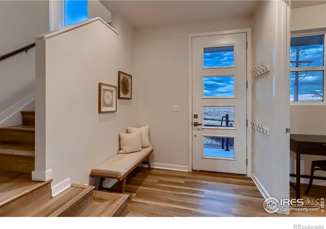 entryway featuring light hardwood / wood-style floors