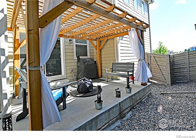 view of patio with a pergola