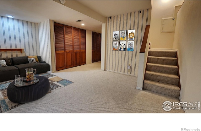 view of carpeted living room