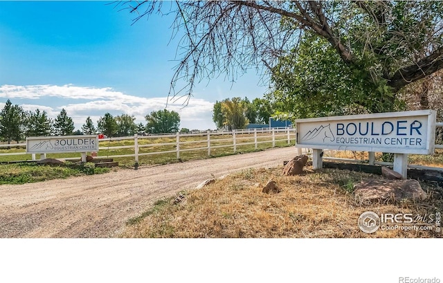 community / neighborhood sign featuring a rural view